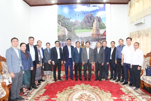 ທ່ານ ເຫຼັກໄຫຼ ສີວິໄລ ລັດຖະມົນຕິກິຊວງ ໂຍທາທິການ ແລະ ຂົນສົ່ງ ພົບປະ ທ່ານ ສອນທະນູ ທໍາມະວົງ ເລຂາຄະນະບໍລິຫານງານ ພັກແຂວງ ບໍລິຄໍາໄຊ